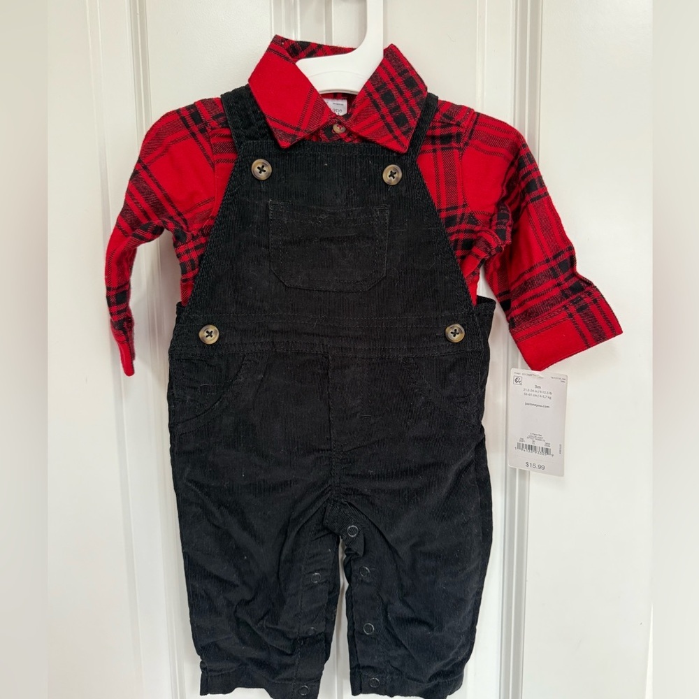 Carter's Baby Black Corduroy Overalls with Adjustable Straps